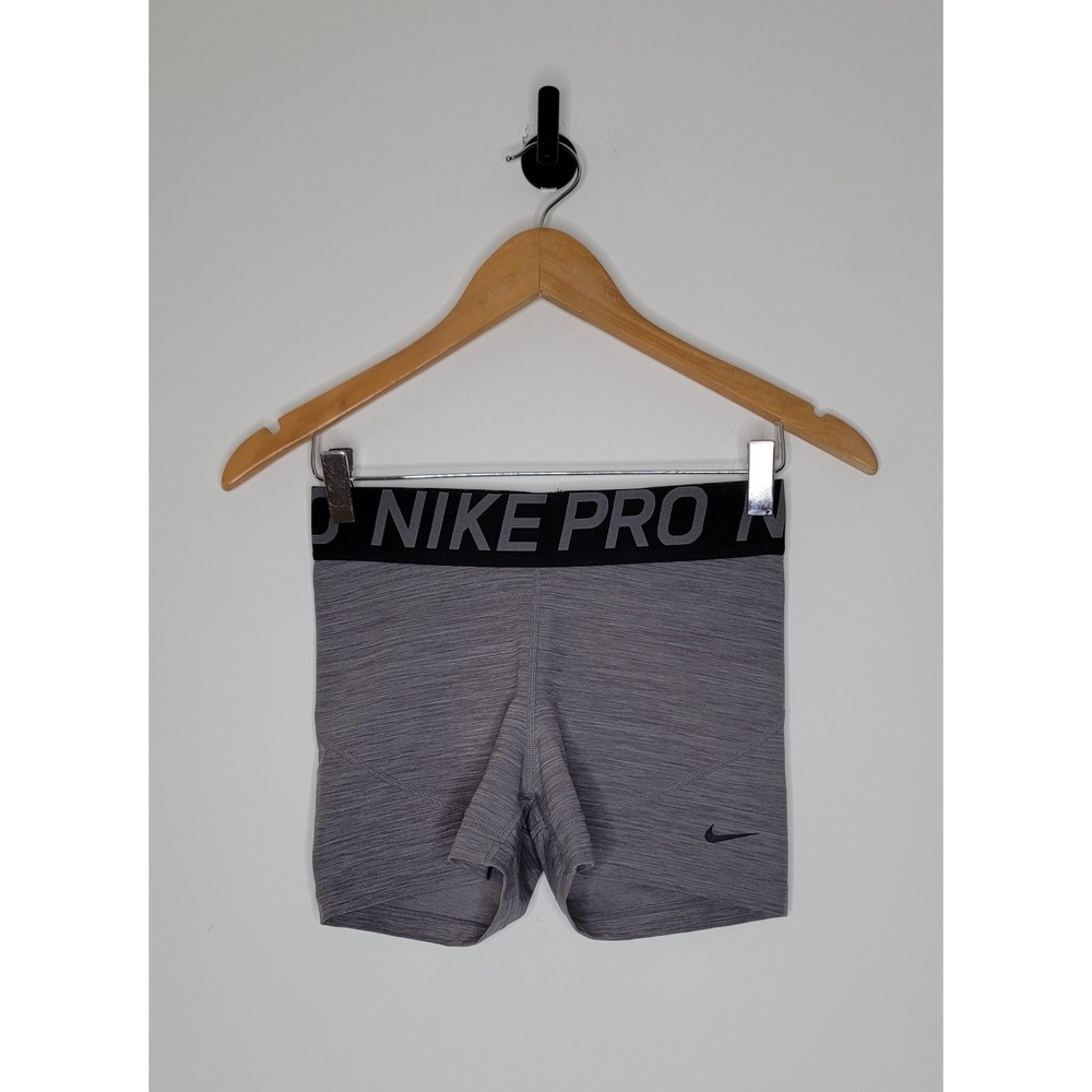 Nike Pro Dri Fit Fitted Shorts Women's Size Medium Gray 4" Inseam